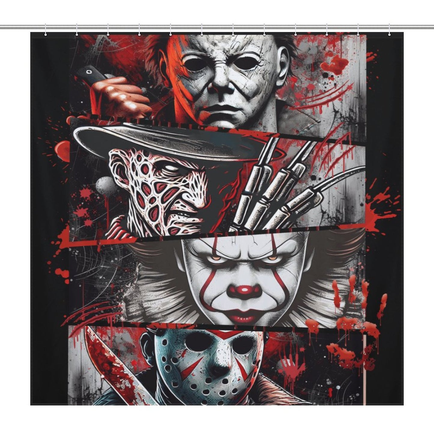 Horror Movie Characters Shower Curtain