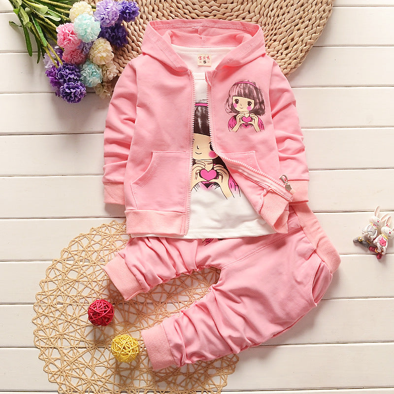 Toddler Girls Hoodie Casual Pants Set