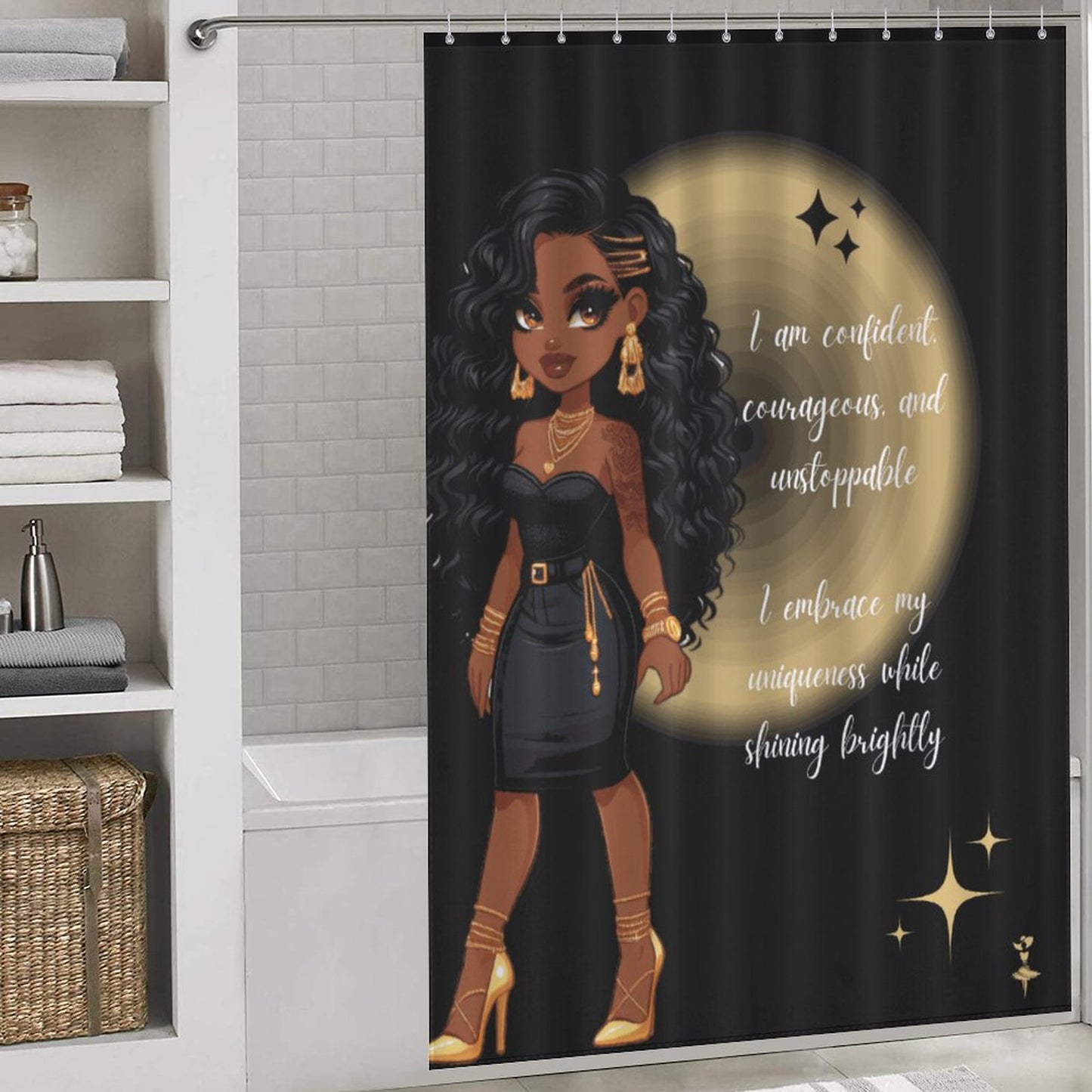 Melanin Doll House Affirmation Shower Curtain / Master Bathroom/ Guest Bathroom