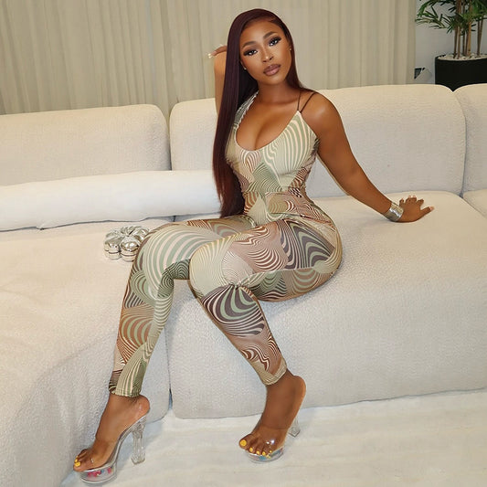 Sexy Printed Bandeau Bodysuit for Women | Strapless Tube Top Bodysuit | Stretchy Curve-Hugging One-Piece | Summer Going-Out Outfit