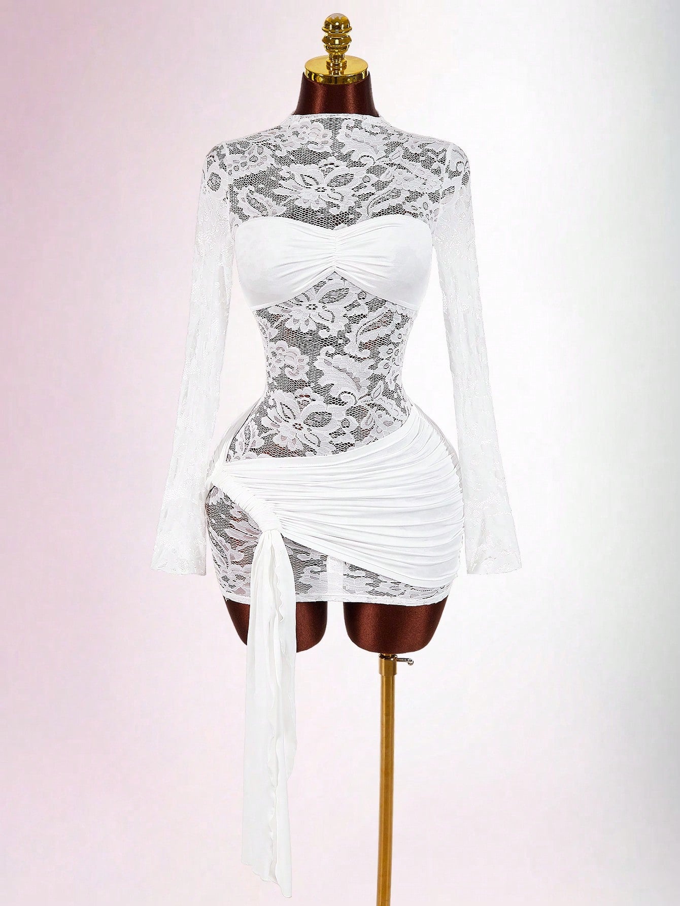 New Stylish Lace Hollow-out Sheer Dress For International Trade