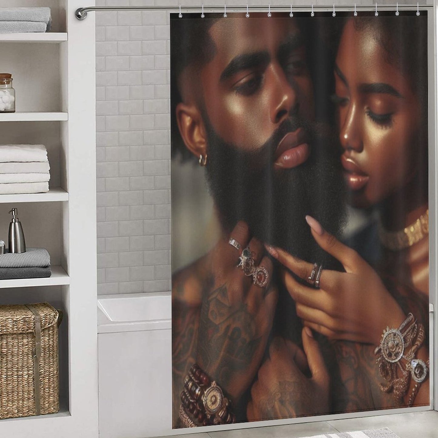 Melanin King and Queen Shower Curtain