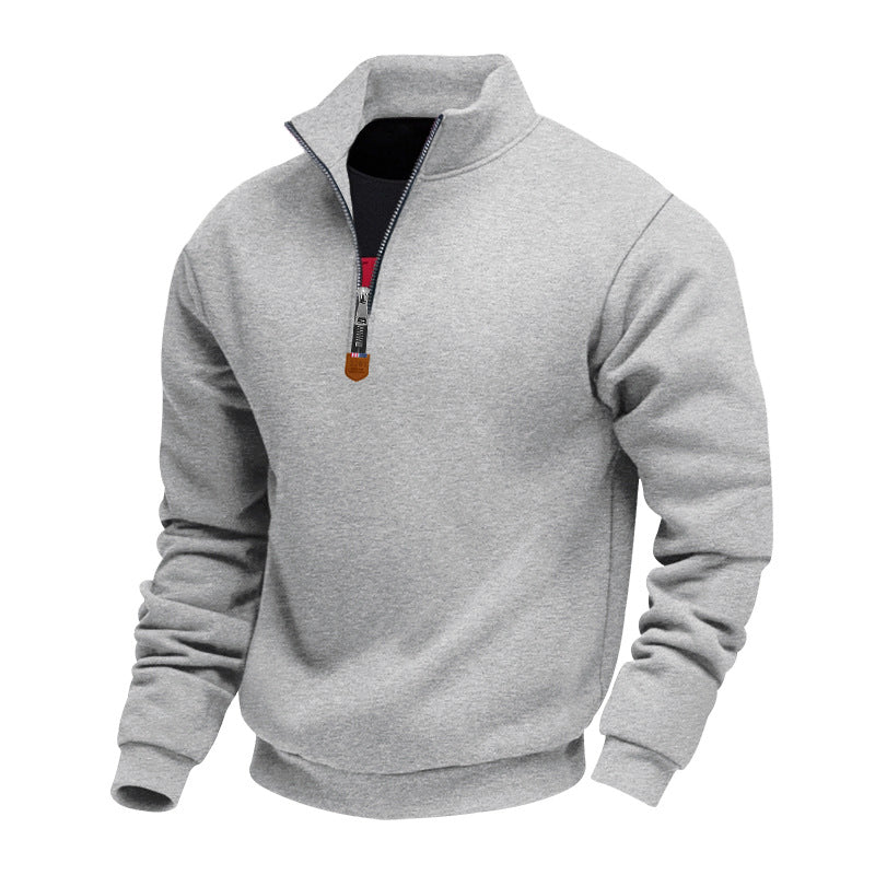 Men’s Stand Collar Half-Zip Sweatshirt – Long Sleeve Sport Casual Pullover | Lightweight Athletic Streetwear Top