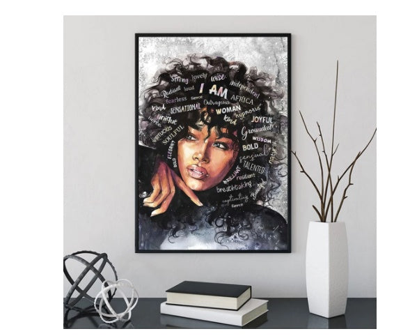Black Woman Art Print Poster  “Ain’t I A Woman” Inspirational Home Decor Wall Painting