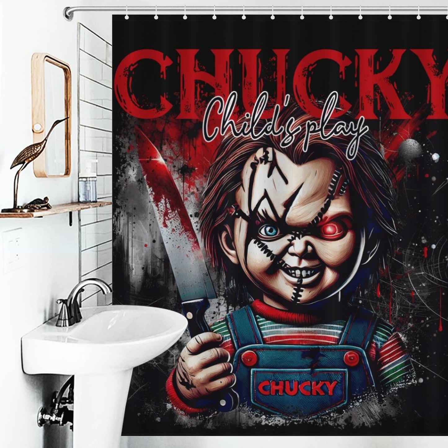 Chucky 'Child's Play' Shower Curtain/ Halloween Bathroom Decor / Guest Bathroom