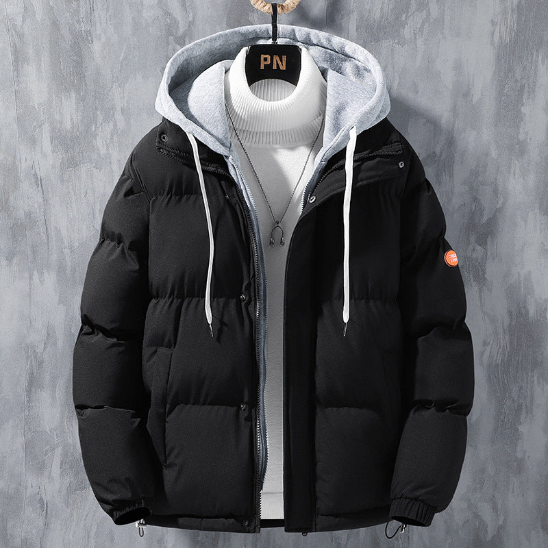 Men’s Winter Hooded Jacket – Windproof & Thickened Two-Piece Coat for Ultimate Warmth