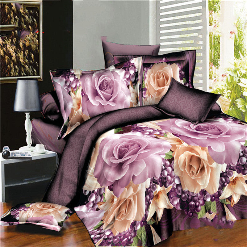 Brushed 3D four-piece Bedding set