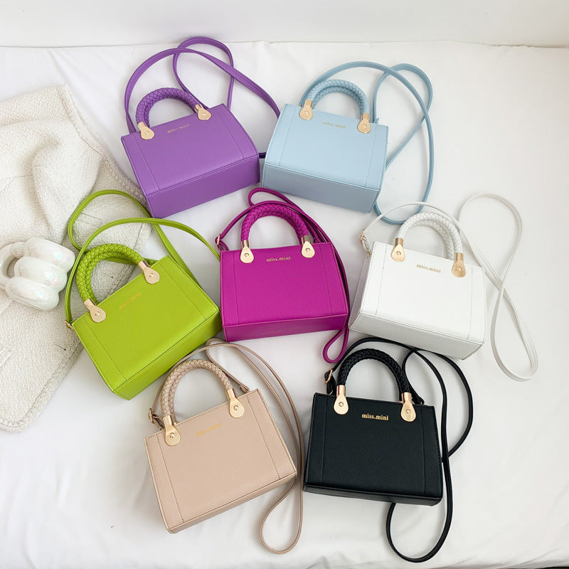 Luxury Mini Tote Bag – Elegant Braided Handle Crossbody Purse for Women