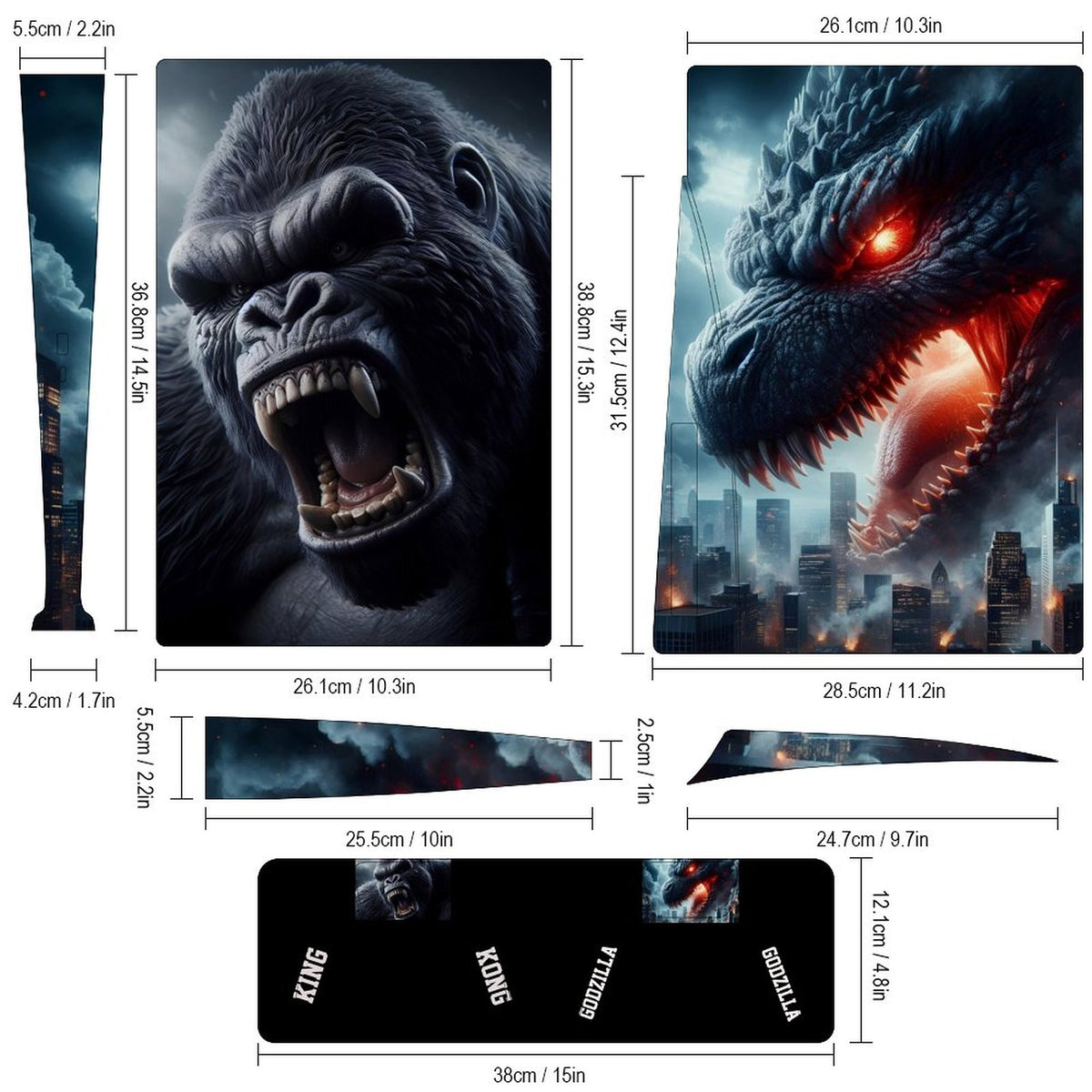 Kong vs. Godzilla PS5 Disc Edition Console & Controller Skin Stickers | Custom Monster Gaming Decals
