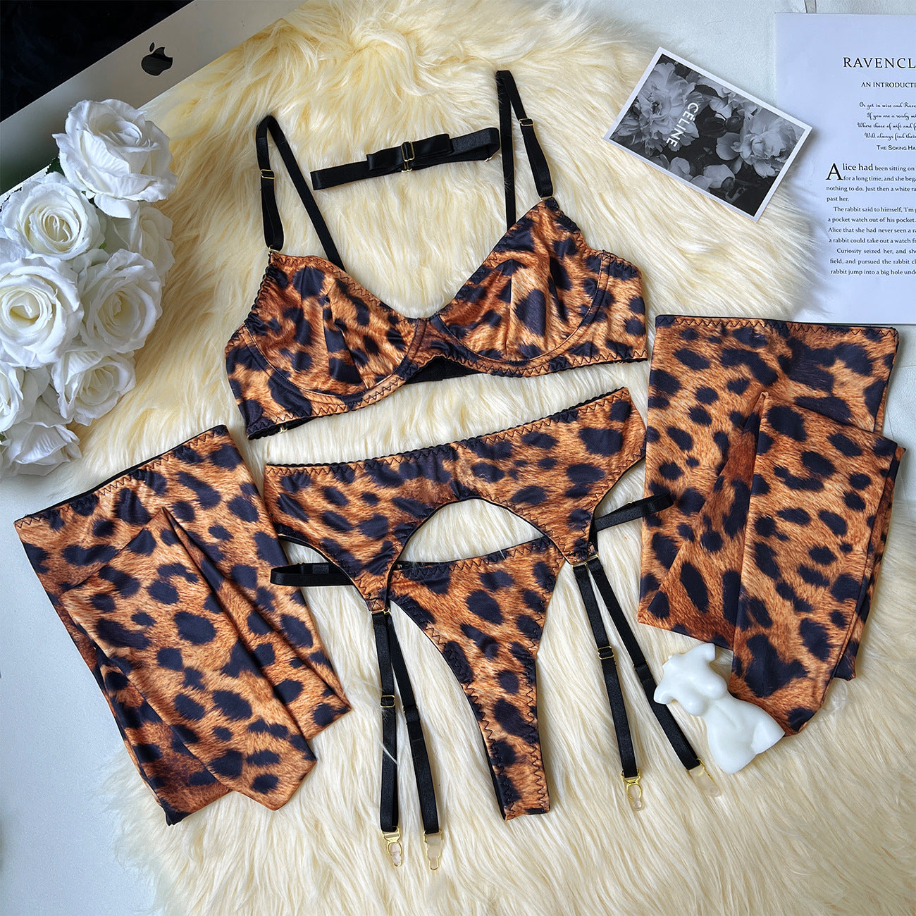 Leopard Print Sexy Underwear Set for Women | Wild Animal Print Lingerie Set | Flirty Two-Piece Intimate Wear