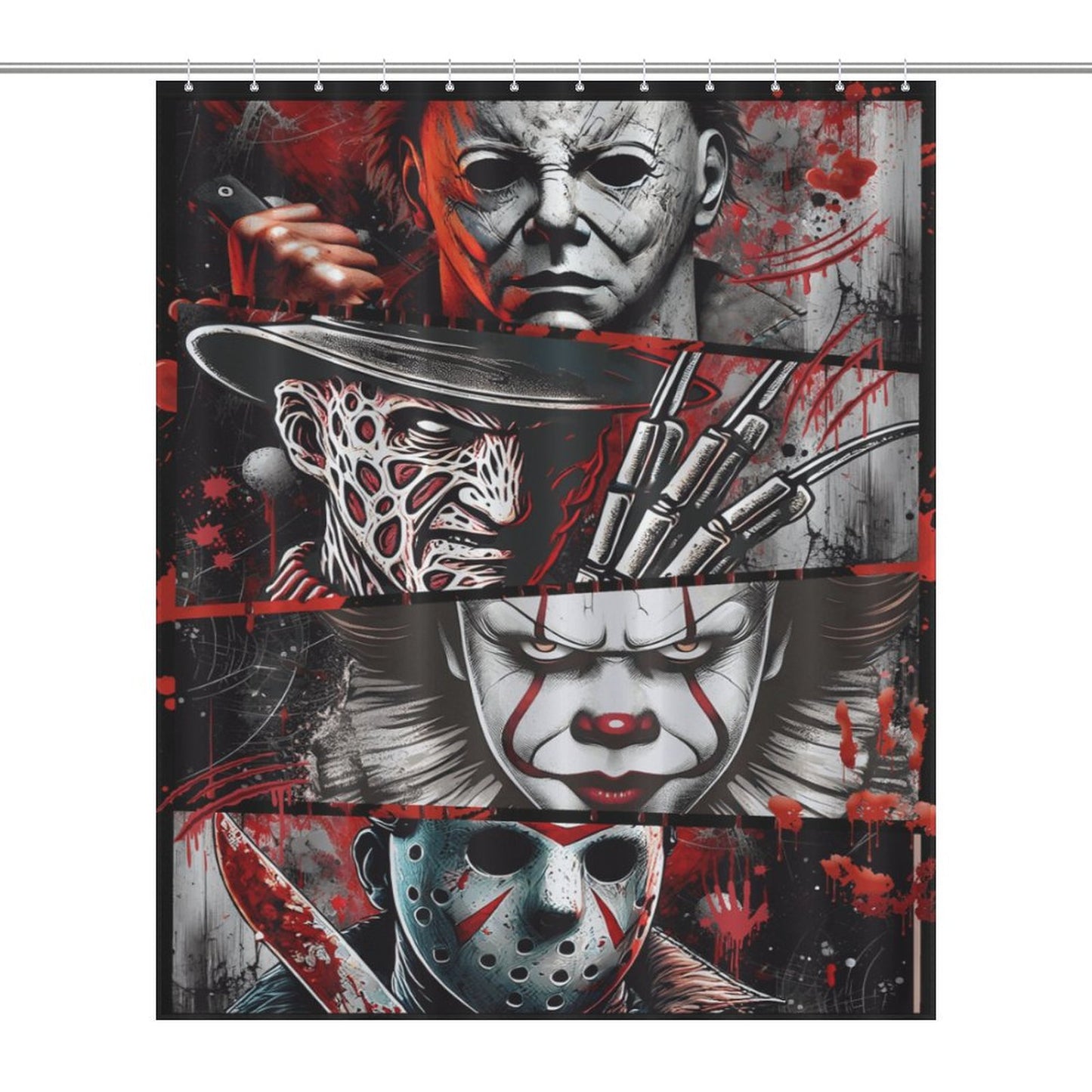 Horror Movie Characters Shower Curtain