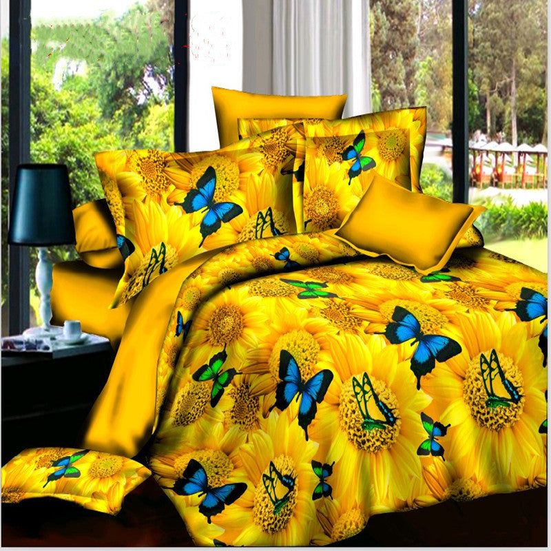 Brushed 3D four-piece Bedding set