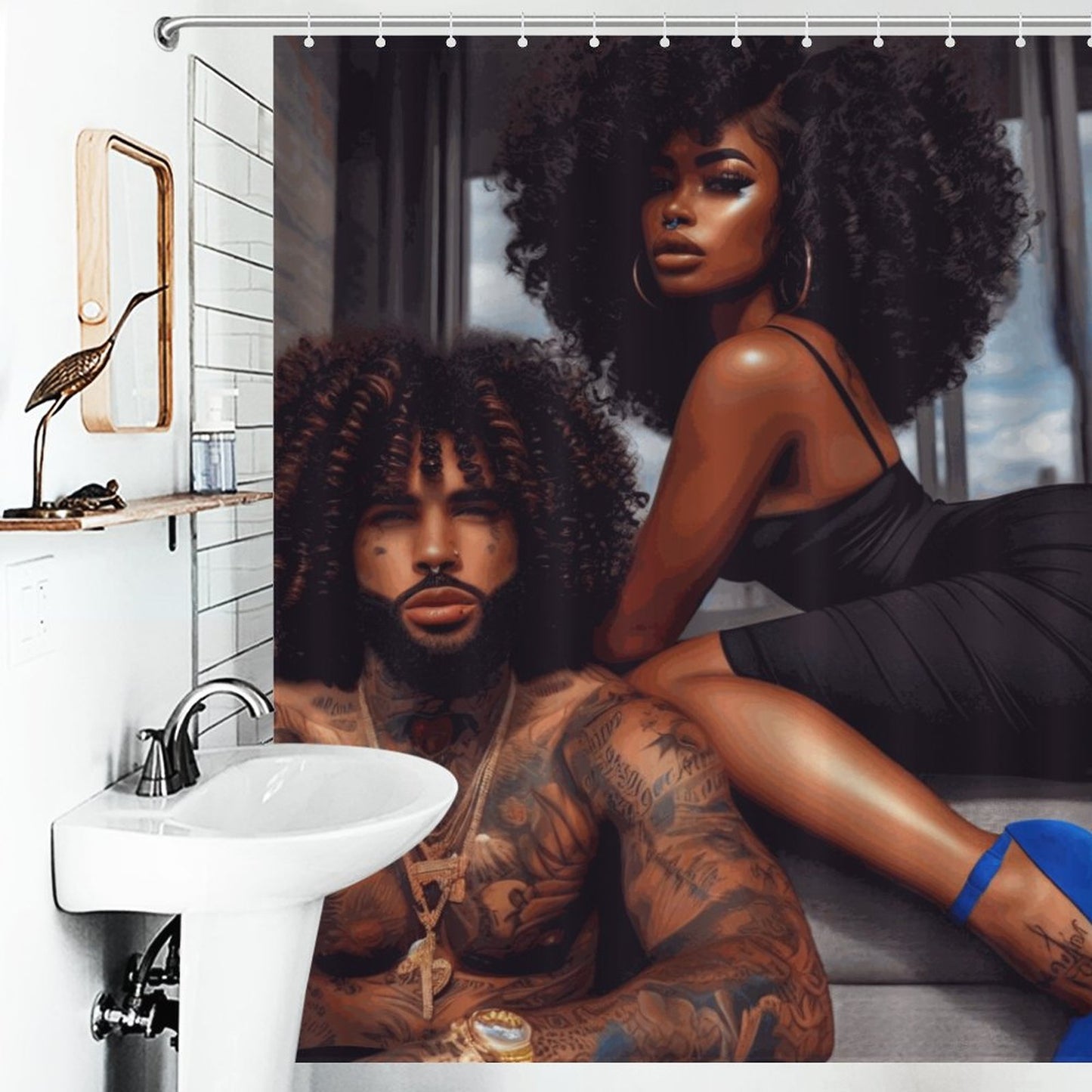 Melanin Love Shower Curtain / Master Bathroom / Guest Bathroom