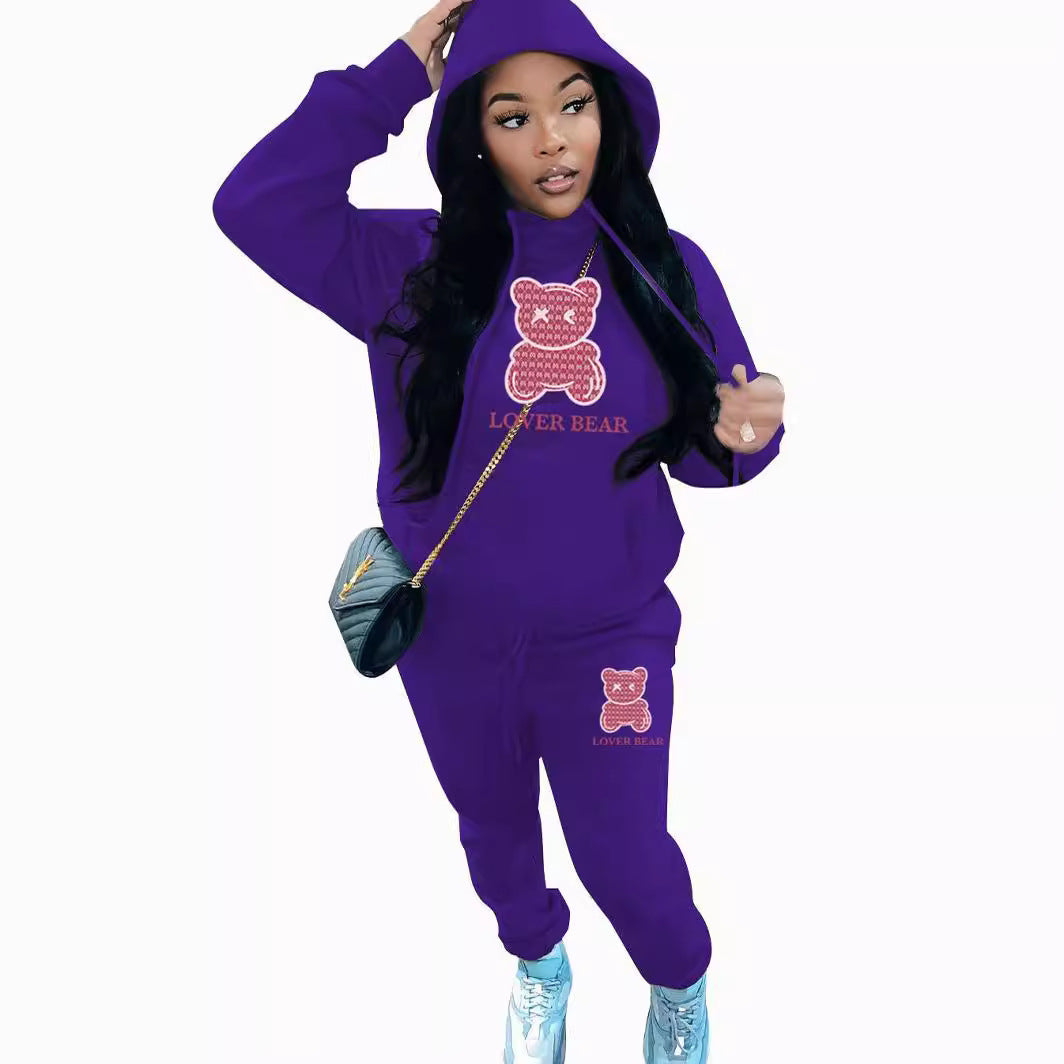 Cross-border New Arrival Women's Suit Hooded Sweatshirt And Sweatpants