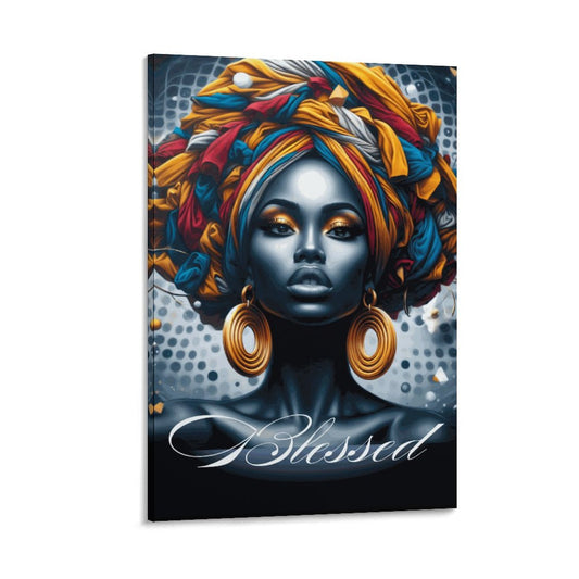 Melanin Women Artwork | Framed Wooden Poster Hanging 8x12 Inch | Afrocentric Home Decor