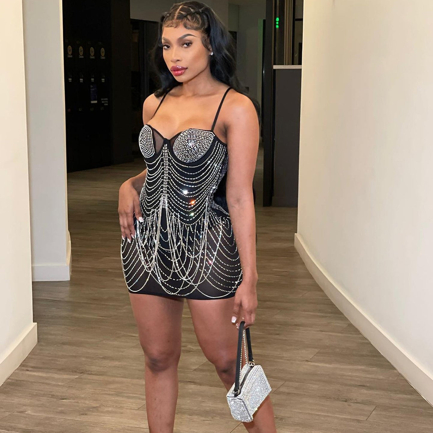 Women’s Personality Tassel Suspender Party Dress – Sexy Fringe Mini Dress for Club, Birthday & Night Out