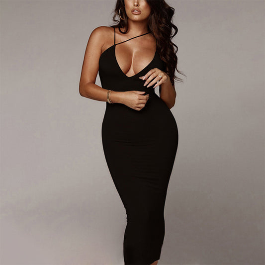 Low-Cut Backless Strap Women’s Dress – Sexy Bodycon Evening Dress, Elegant Clubwear Party Outfit for Women