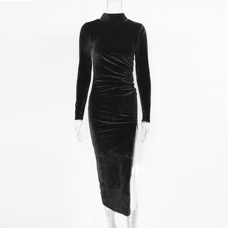 Simple Velvet Dress Elegant Women’s Evening Party Dress | Luxury Winter Velvet Fashion