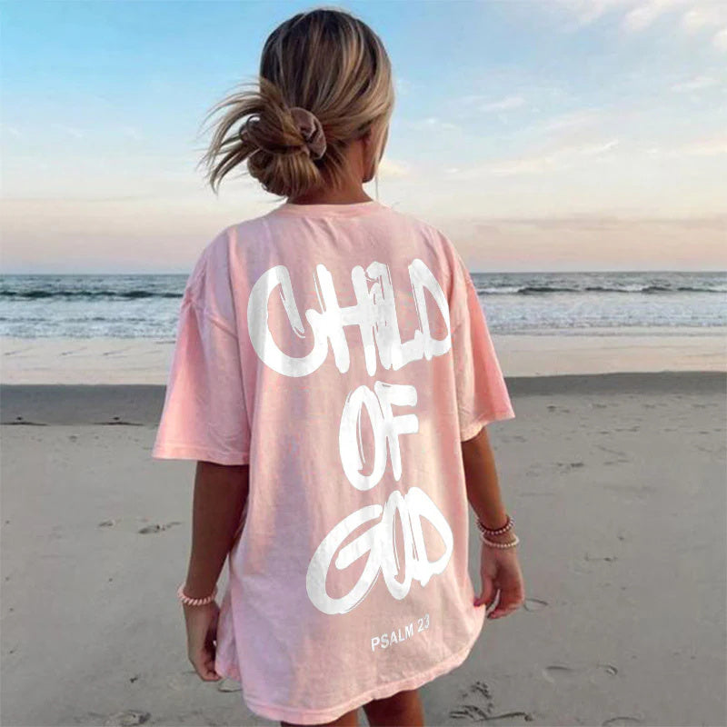 Child of God Print T-Shirt | Faith-Based Graphic Tee | Christian Street Wear for Men