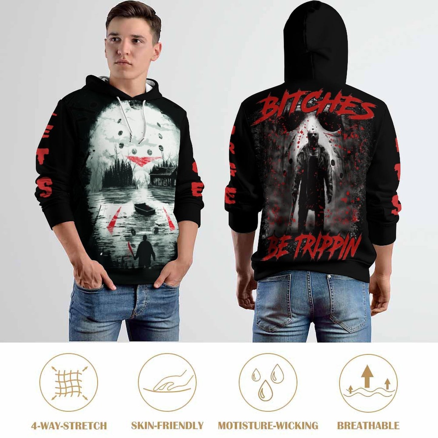 Jason Vorhees Hoodie/ Halloween Hoodie/ Gift for Horror Movie Lovers