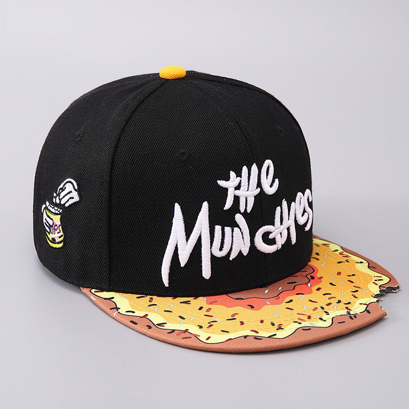 Flat Brim Snack Bite Baseball Cap – Edgy Sun-Proof Hat for Men & Women