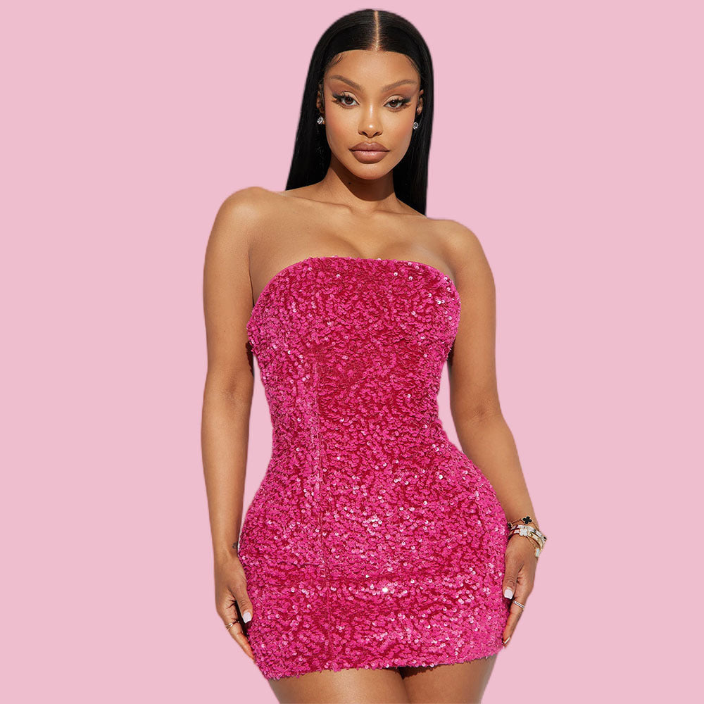 Women's Sexy Tube Top Skirt Set Two-Piece Bodycon Outfit for Night Out, Clubwear, and Parties | Trendy Summer Matching Set