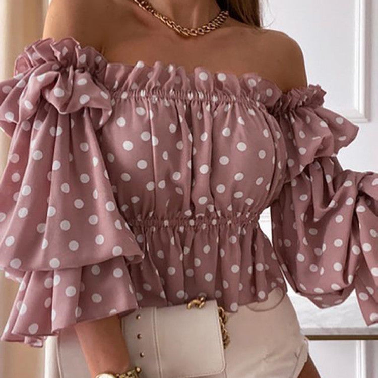 Women’s Long Sleeve Cropped Blouse – Sexy Slim Fit Stretch Top | Trendy Going-Out Crop Shirt