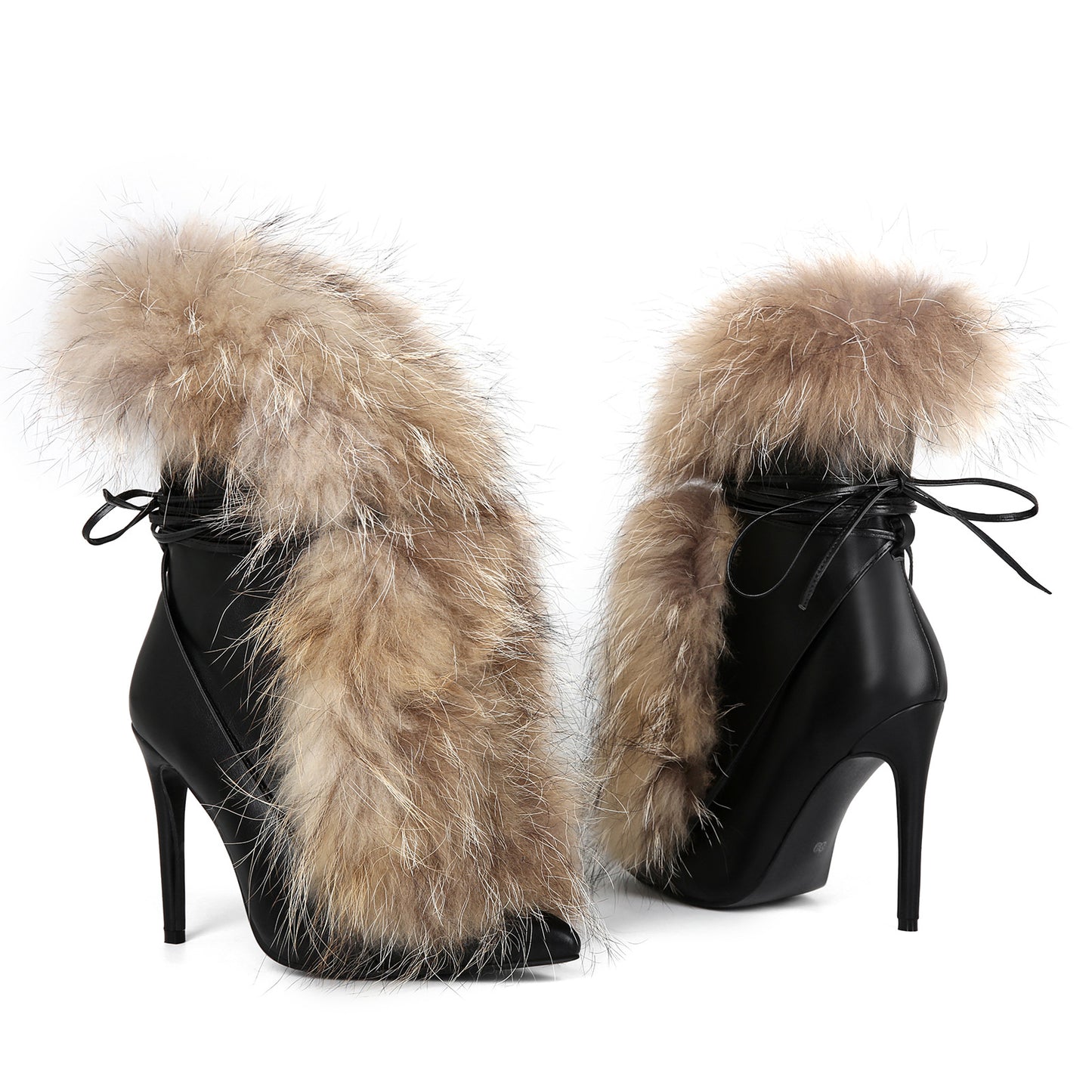 Women’s Pointed-Toe Fur Ankle Boots – Plus Size Stiletto Heel Booties | Sexy Winter High Heel Boots for Fashion Streetwear & Night Out