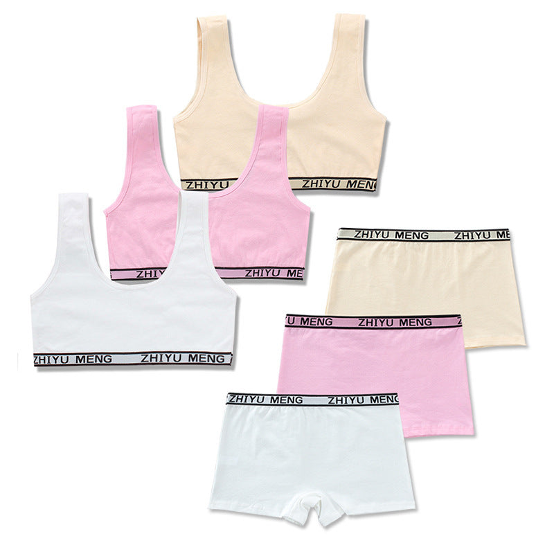 Pure Cotton Solid Color Underwear Set