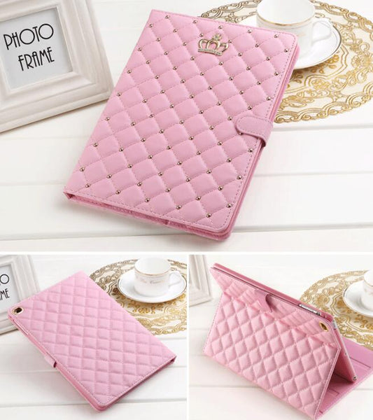 Pink Crown Case Cover Compatible with Apple Ipad Tablet