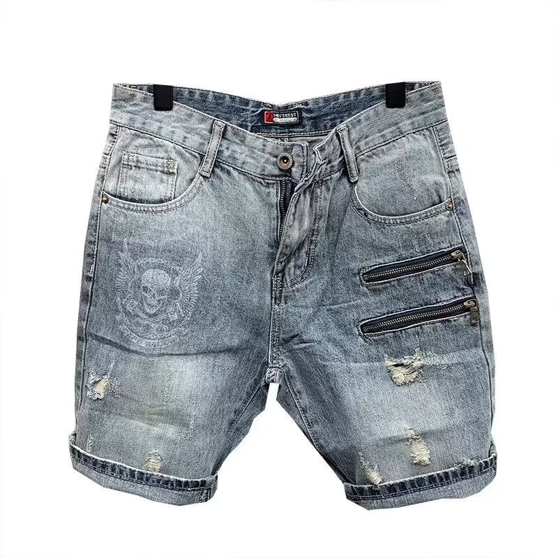 Men’s Denim Shorts Set – Summer Short Sleeve Outfit | Casual Streetwear 2-Piece Jean Shorts & T-Shirt Set for Men