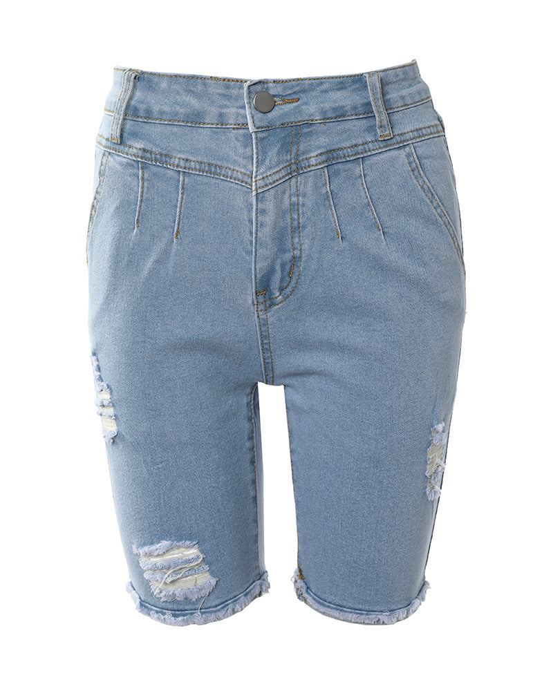 Women's Casual Blue Ripped Jeans