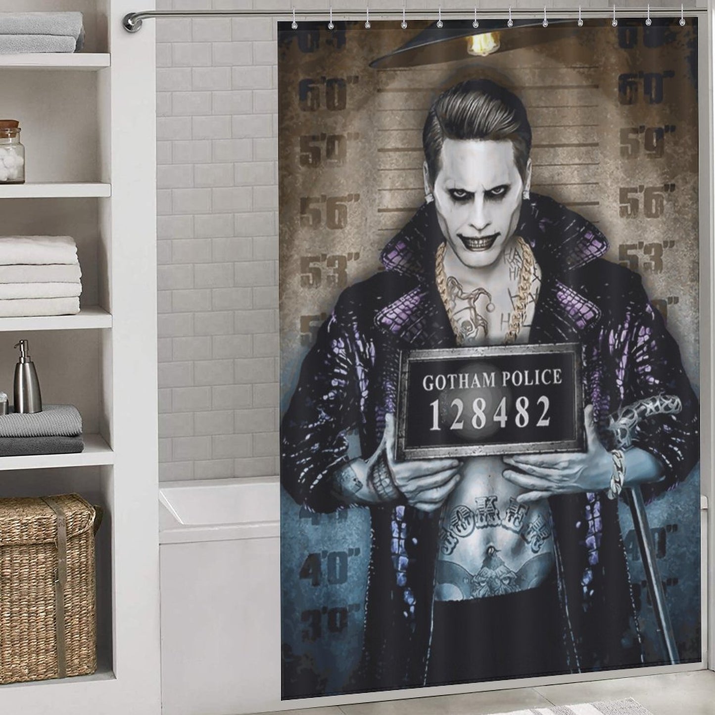 Gotham City Dark Side Shower Curtain/ The Joker Bathroom/ Halloween Shower Curtain's