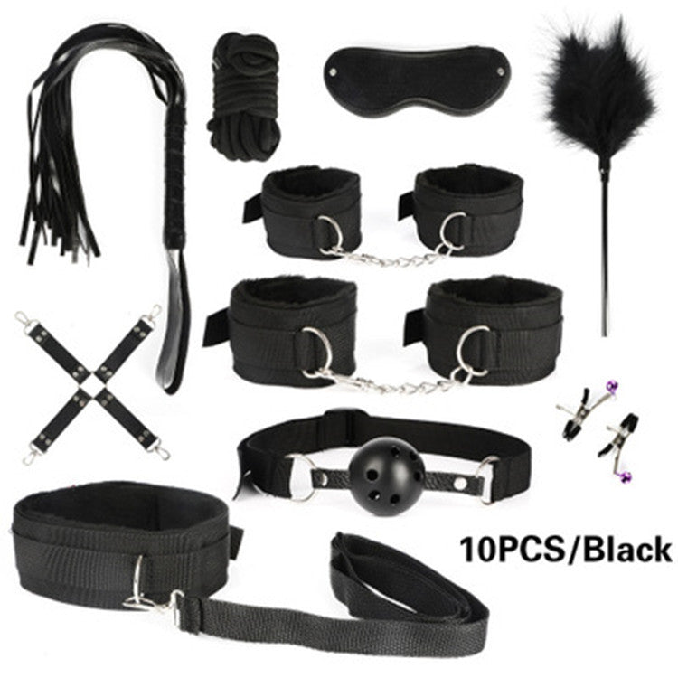 Luxury Match Set Bondage Accessories Kit – Adjustable Faux Leather Restraint Set | Couples Intimacy Props | Sensory Play Kit | Adult Bedroom Accessories
