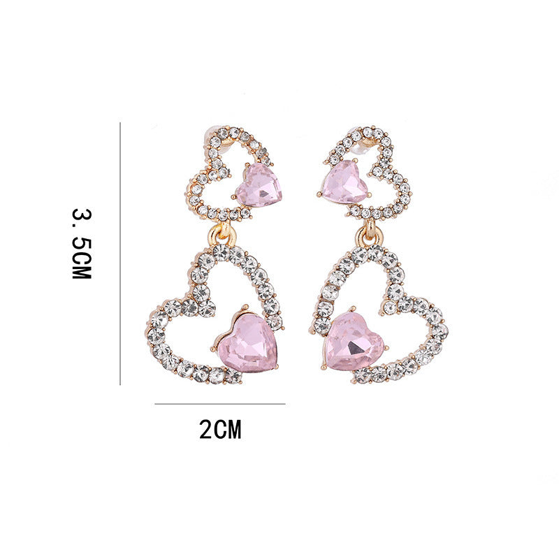 Love Heart Stud Earrings Women