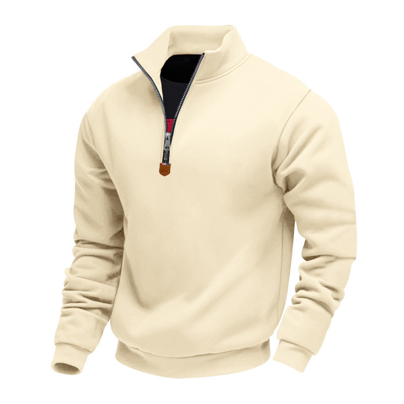 Men’s Stand Collar Half-Zip Sweatshirt – Long Sleeve Sport Casual Pullover | Lightweight Athletic Streetwear Top