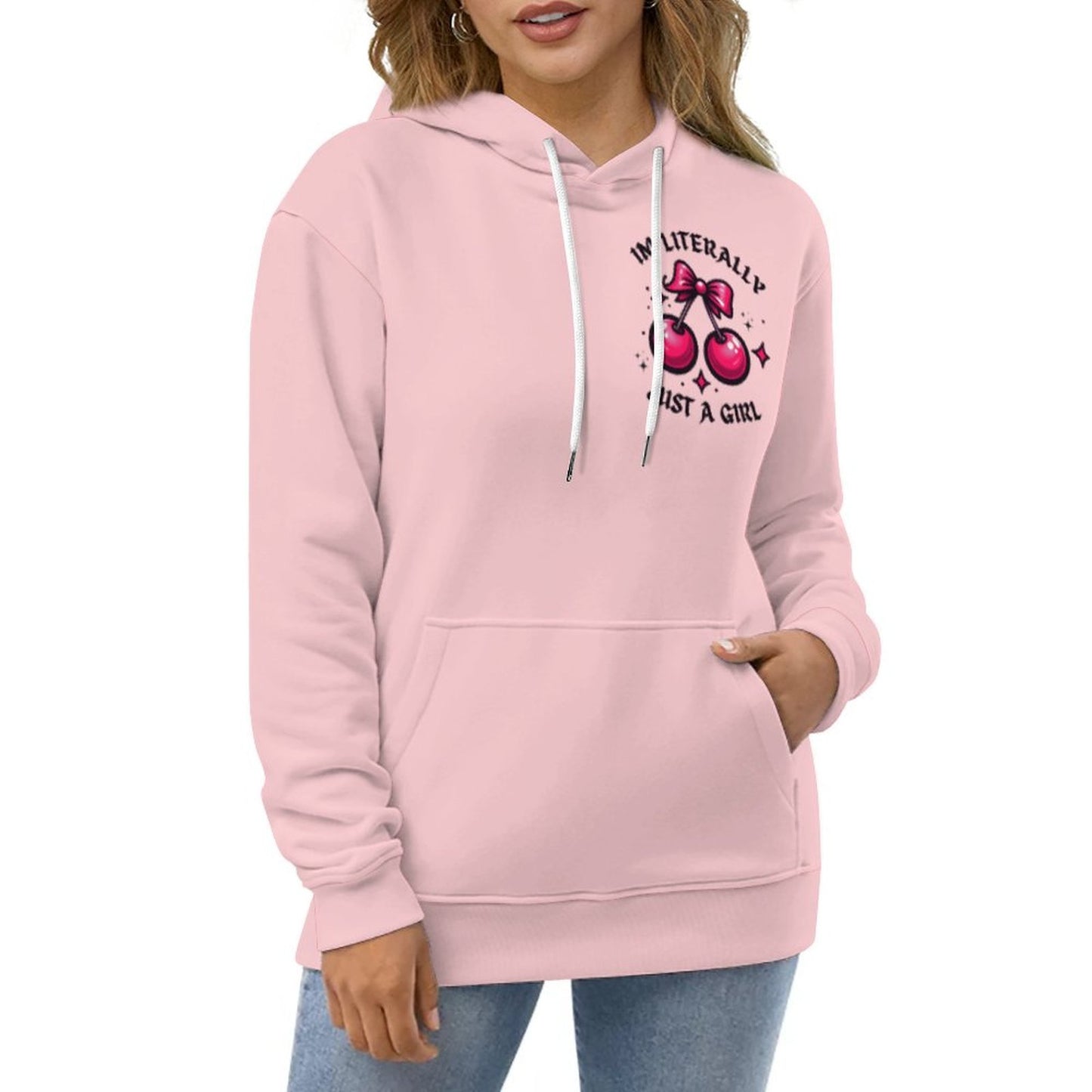 Soft Girl Era "I’m Literally Just a Girl" Pink Hoodie – Cozy & Cute Aesthetic
