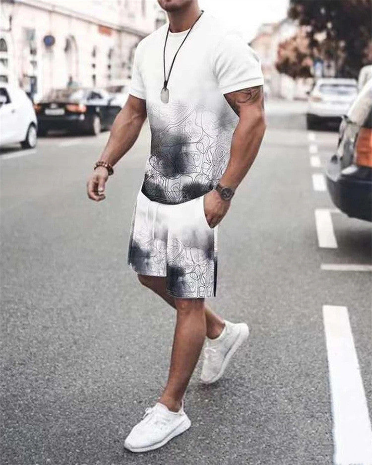 Men’s & Women’s Casual 2-Piece Set – Short Sleeve Top & Drawstring Shorts Lounge Outfit | Comfortable Streetwear Matching Set for Summer