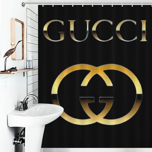 Luxury Logo Shower Curtain, Stylish Bath Decor, Modern Bathroom Accessory, Elegant Home Decor, Designer Style, Perfect Gift Idea
