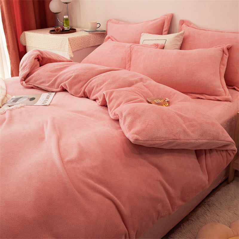 Four-piece Plush Double-sided Fleece  Duvet Cover