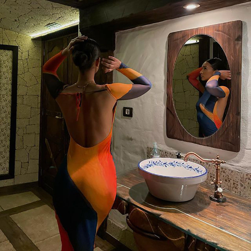 Women’s Long Sleeve Sexy Backless Dress – Elegant Bodycon Fit | Night Out, Party, Clubwear Fashion