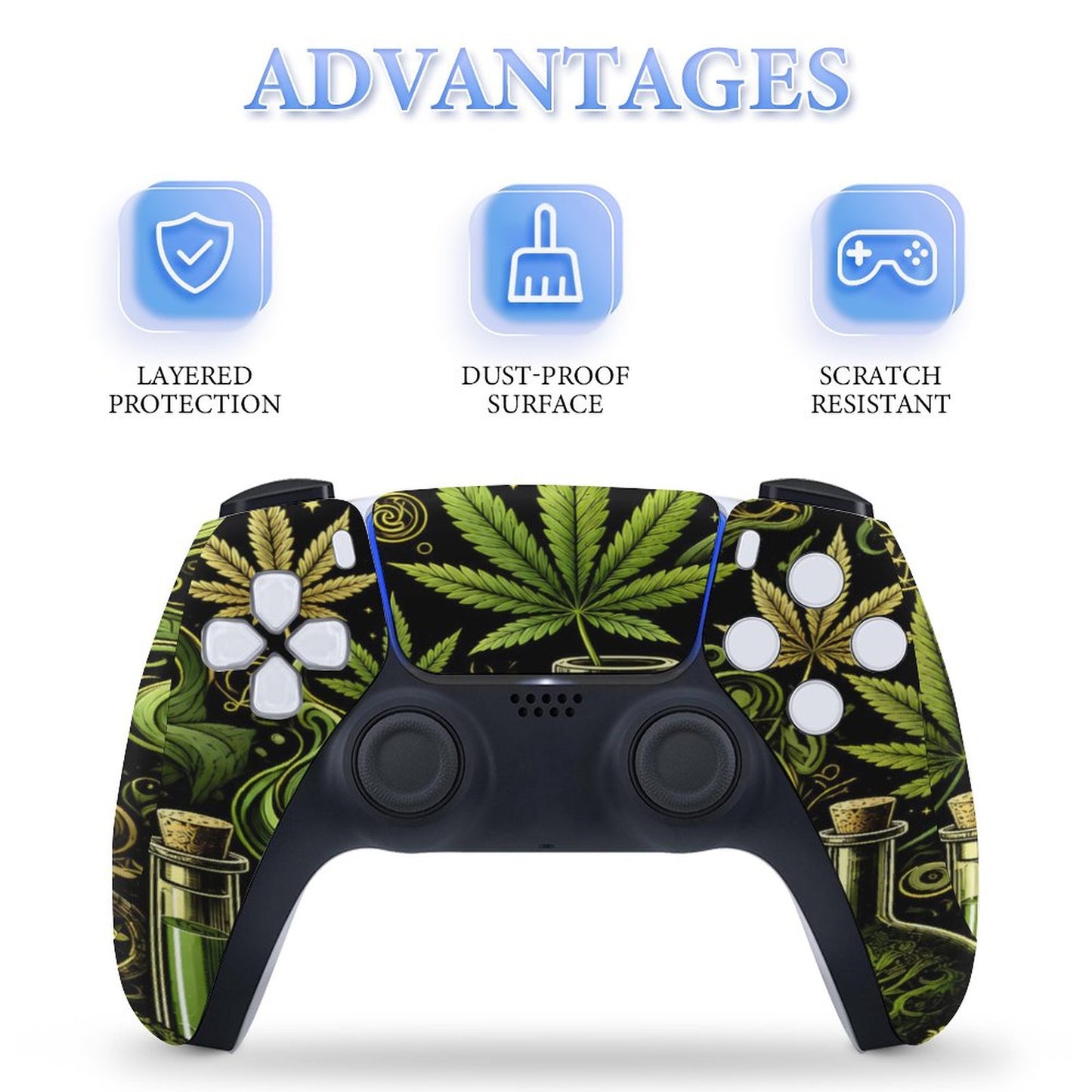 Skull Marijuana PS5 Console Sticker – 420 Weed Skull Vinyl Skin Decal for PlayStation 5 Disc Edition  (Digital Edition)