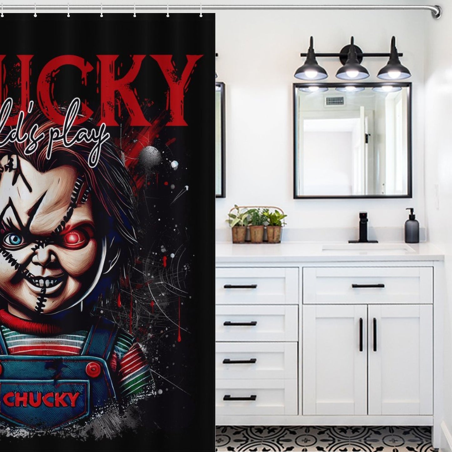 Chucky 'Child's Play' Shower Curtain/ Halloween Bathroom Decor / Guest Bathroom