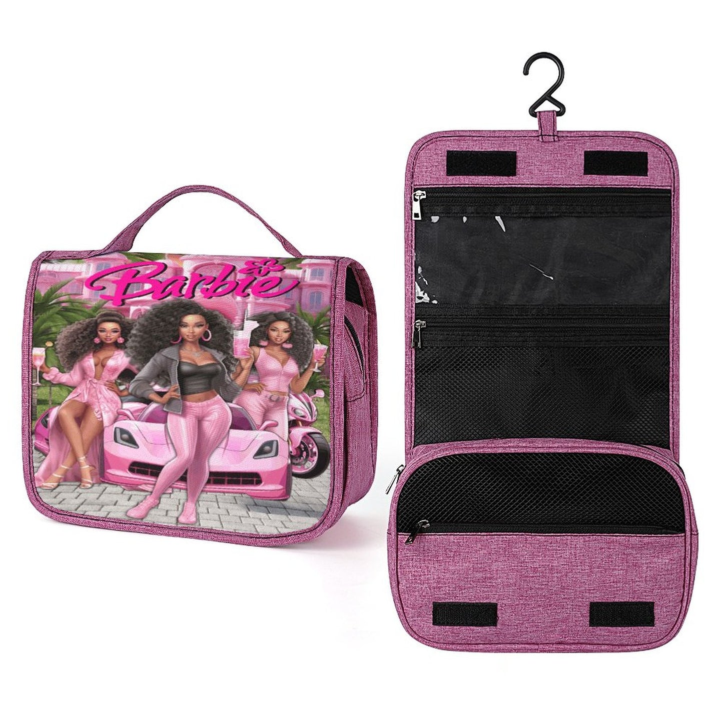 Melanin Barbie Travel Hanging Toiletry Bags/ Women's Make-up Bag