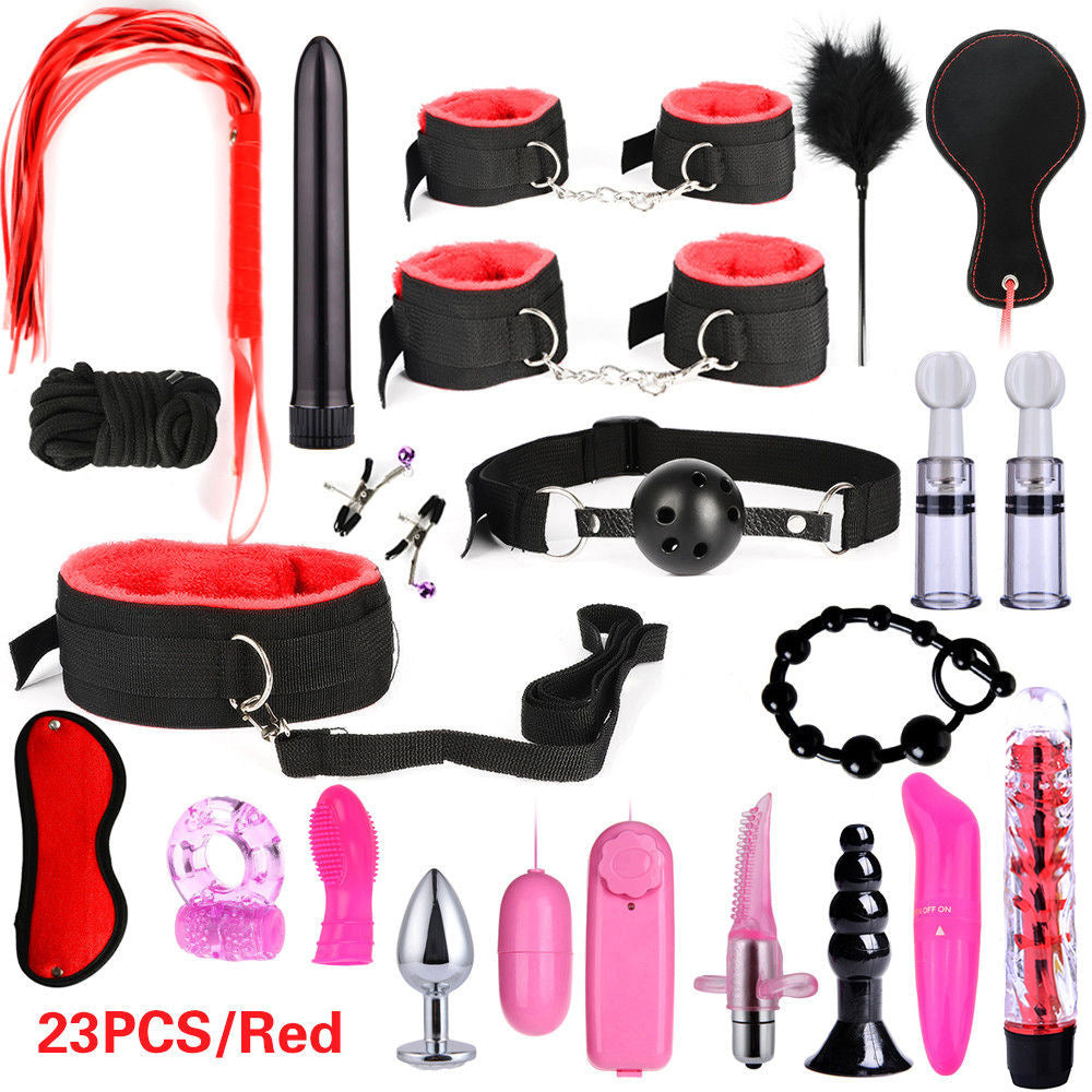 Luxury Match Set Bondage Accessories Kit – Adjustable Faux Leather Restraint Set | Couples Intimacy Props | Sensory Play Kit | Adult Bedroom Accessories