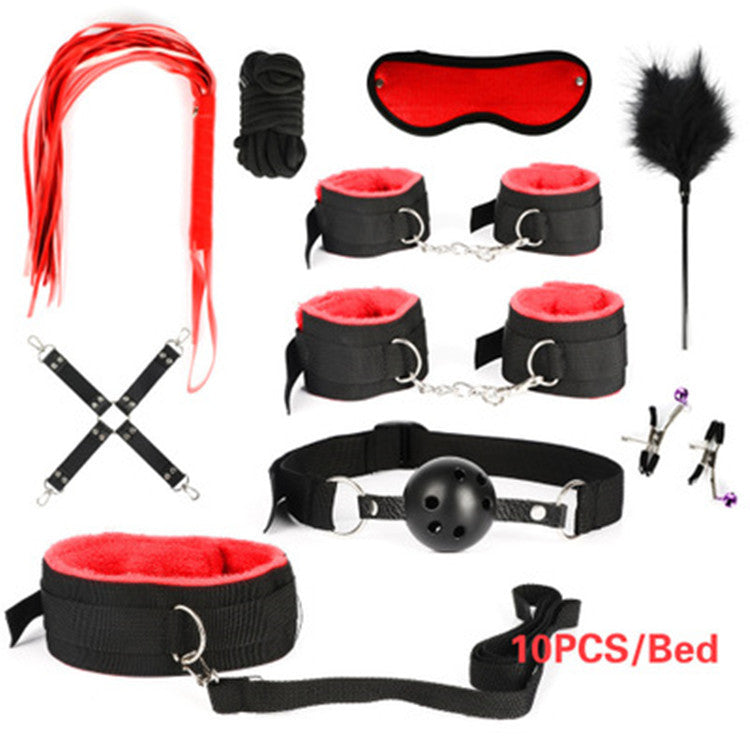 Luxury Match Set Bondage Accessories Kit – Adjustable Faux Leather Restraint Set | Couples Intimacy Props | Sensory Play Kit | Adult Bedroom Accessories