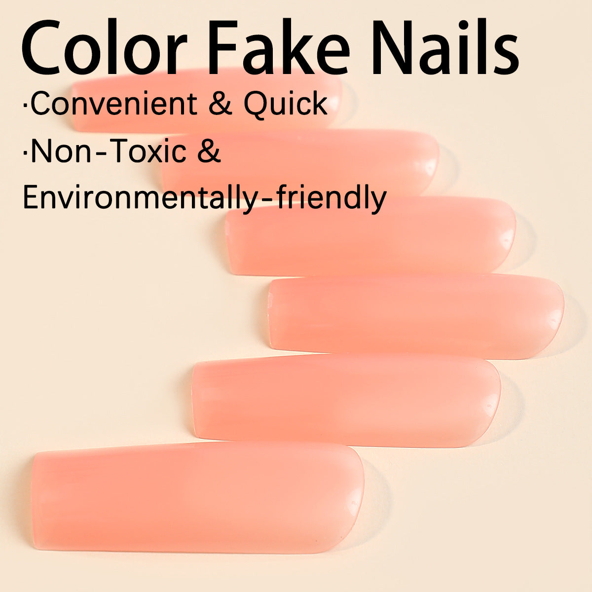 Elegant Women's Water Pipe Solid Color False Nails – Long-Lasting & Chic