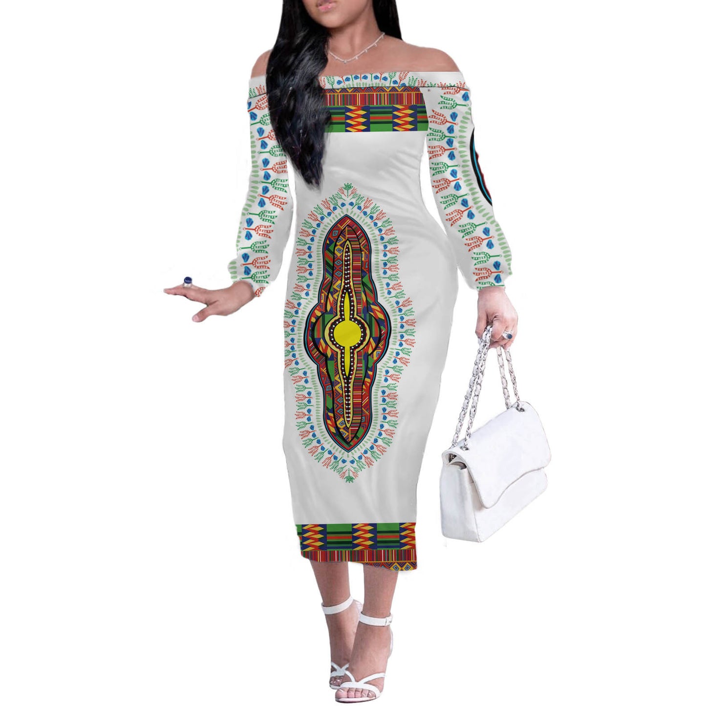 Shoulder Waist Dress Long Sleeve Sexy Beauty