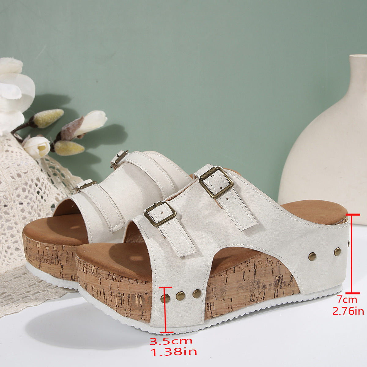 Women's Platform Beach Sandals / Comfy Summer Slip-Ons for Vacation, Pool, and Everyday Wear