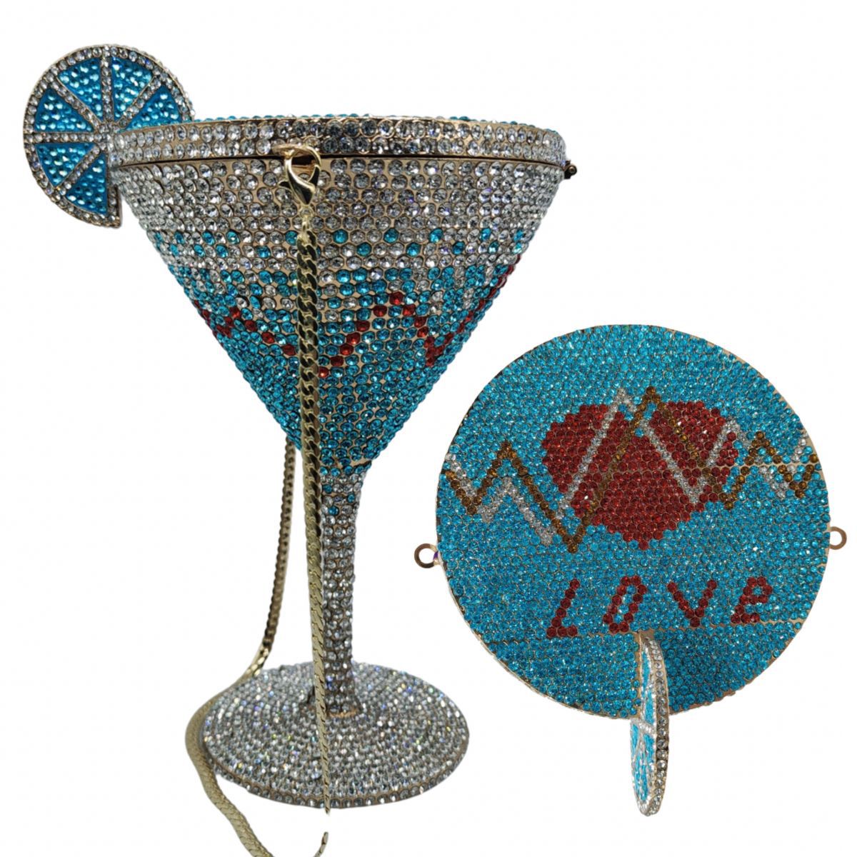 Luxury Diamond Goblet Clutch | Cocktail Evening Handbag for Women